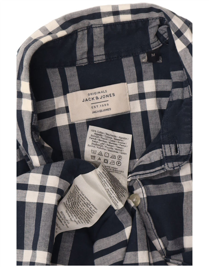 Jack & Jones Chemise à Manches Courtes Homme Bleu Marine Moyen à Carreaux Coton