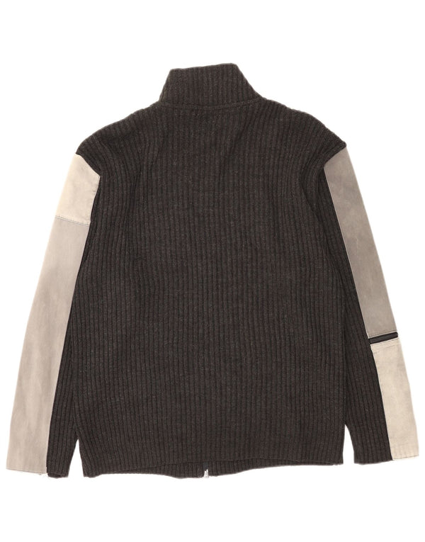 Sasch Cardigan Homme Pull XL Gris Colorblock Acrylique