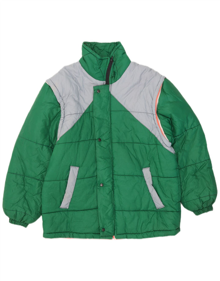 veste rembourrée vintage pour hommes UK 42 XL Colorblock vert