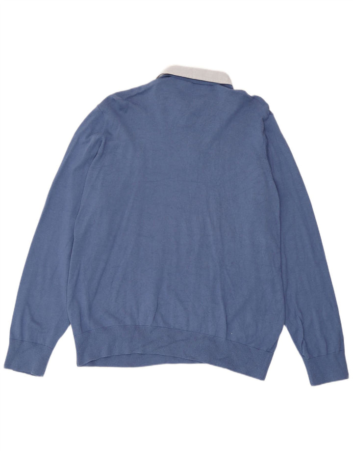 Marks & Spencer Pull col V pour homme XL en coton bleu