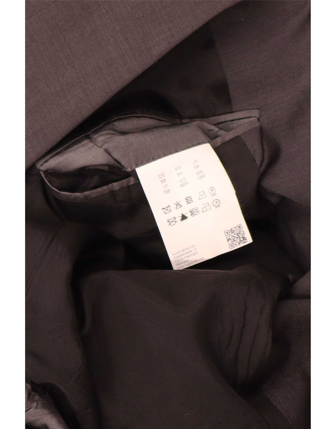 Hugo Boss Veste blazer à 2 boutons pour homme EU 58 4XL Gris laine vierge classique