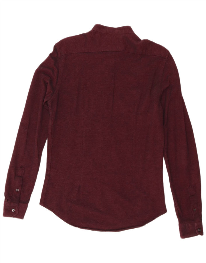 Zara Chemise Slim Fit Petit Bordeaux Homme