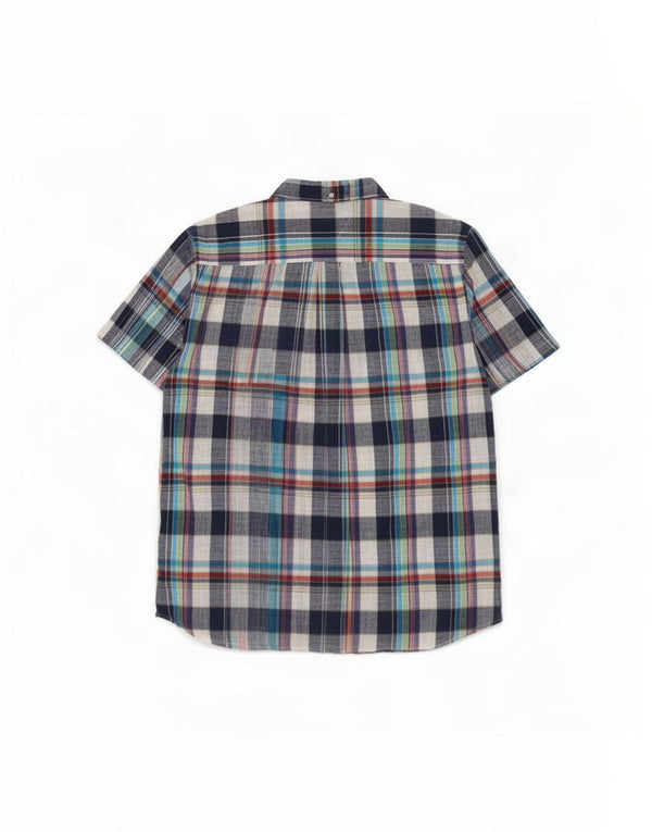 Tommy Hilfiger Chemise à manches courtes pour homme XL en coton à carreaux bleu marine