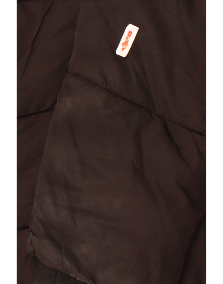 Topshop Veste matelassée surdimensionnée pour femme UK 12 Medium Noir Polyester