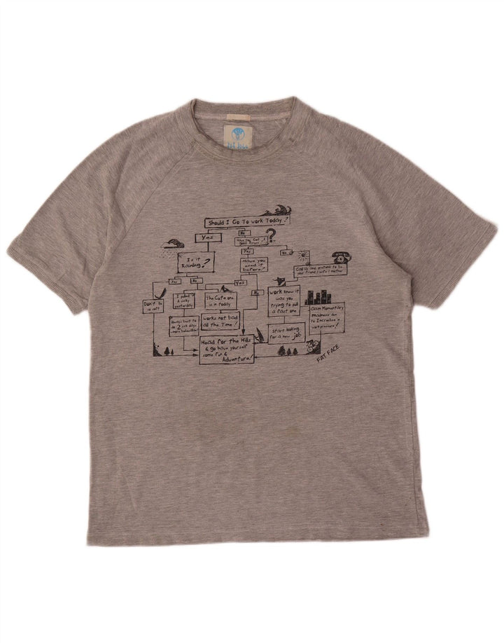 Fat Face T-Shirt Graphique Homme Petit Gris