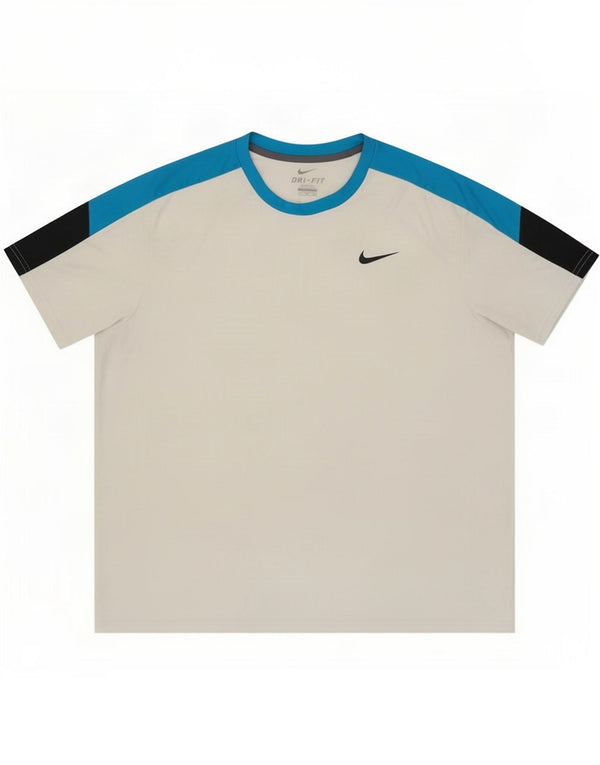 Nike T-shirt Dri Fit pour homme 2XL en polyester color block blanc