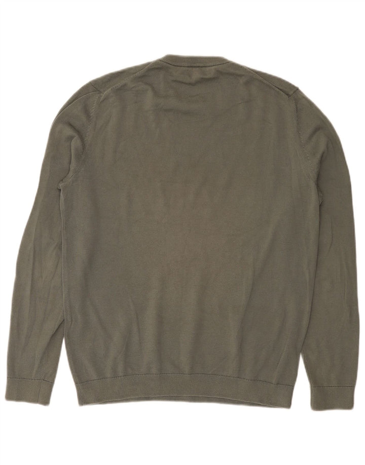 Reiss Pull Col Rond Homme Kaki Moyen Coton