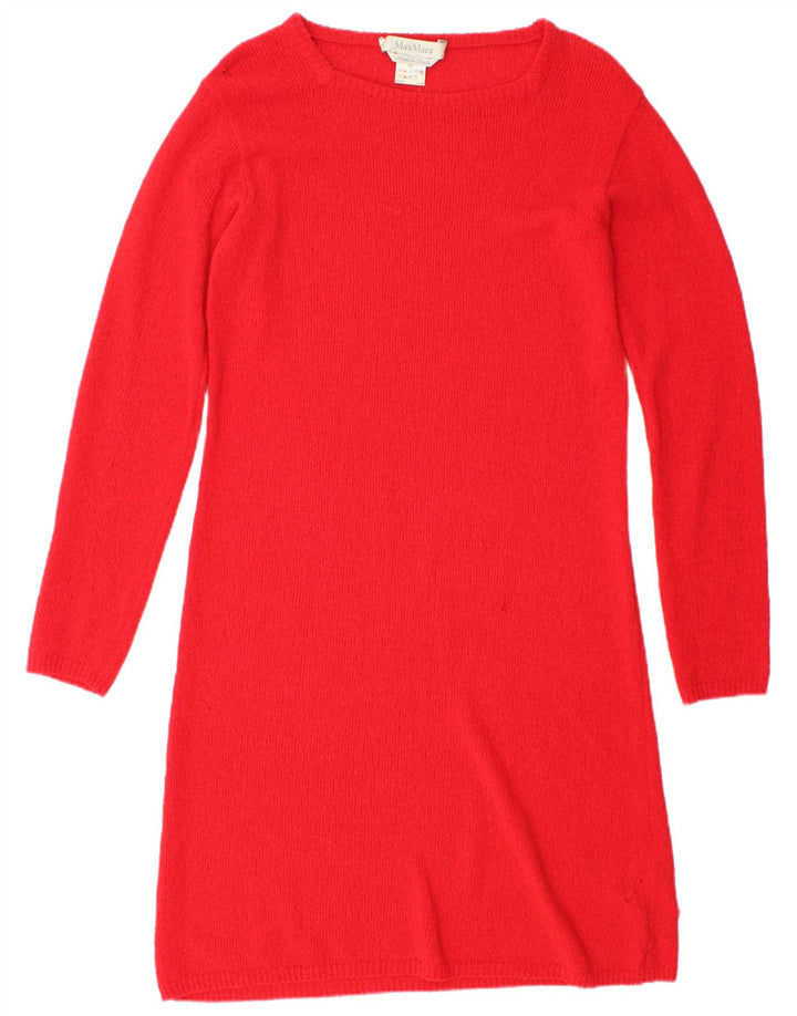 Max Mara Robe pull à manches longues pour femme UK 12 Rouge moyen