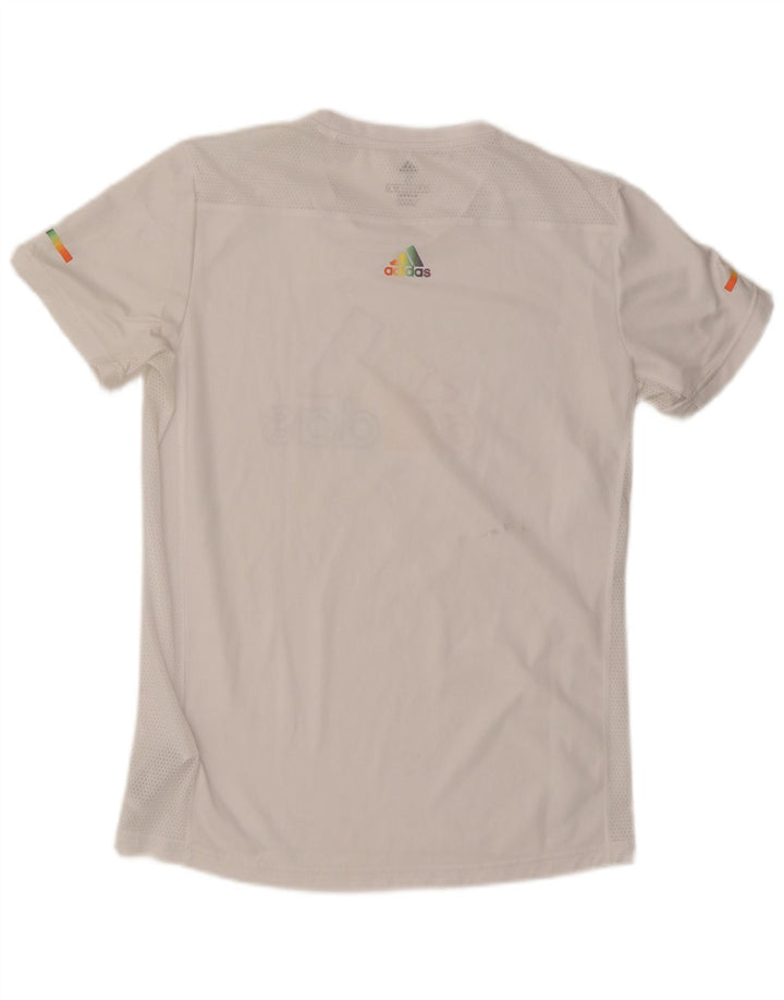 Adidas Hommes Running Graphic T-Shirt Top Blanc Moyen Polyester