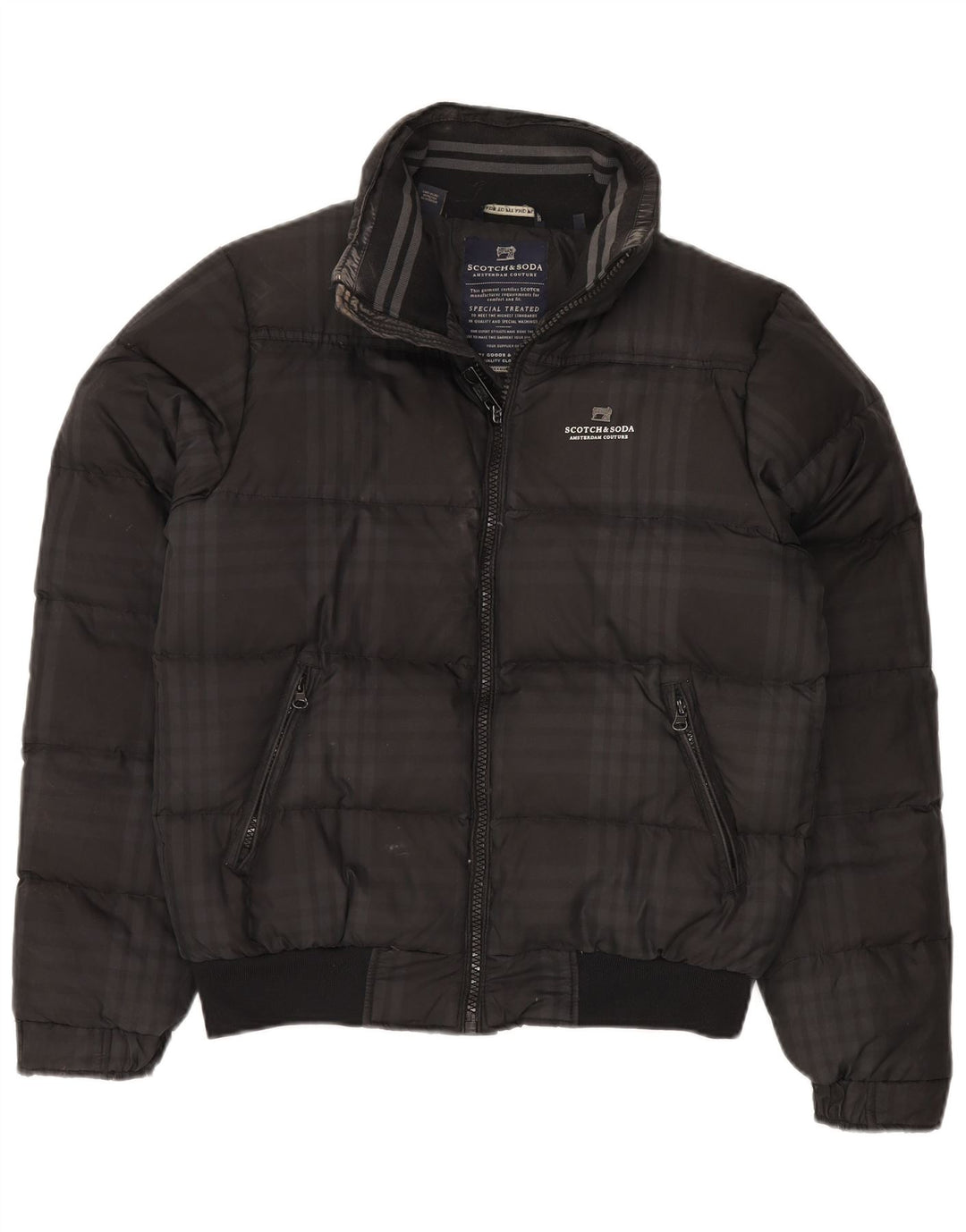 Scotch & Soda Veste matelassée Amsterdam Couture pour homme UK 38 Medium Black Check