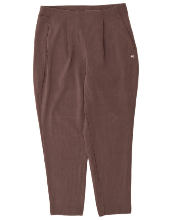 Superdry Pantalon court fuselé pour femme UK 14 Large W34 L27 Gris Modal