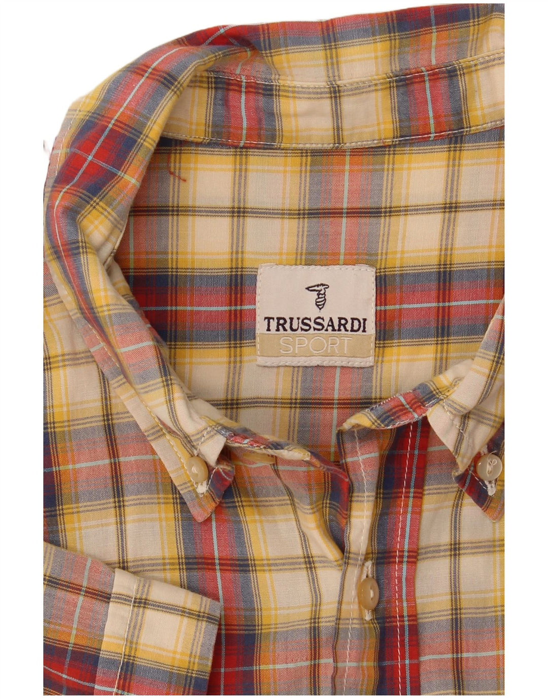 Trussardi Chemise à Manches Courtes Carreaux Multicolores Moyens Homme