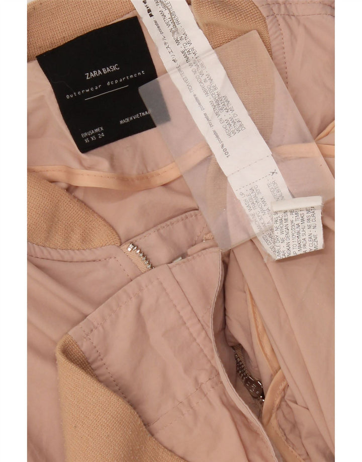 Zara Veste bomber surdimensionnée pour femme UK 6 XS Rose Polyester