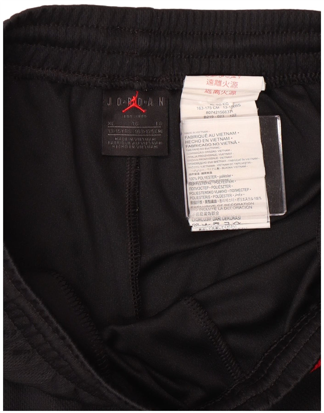 Jordan Short de sport graphique pour garçon 13-14 ans XL Noir Polyester