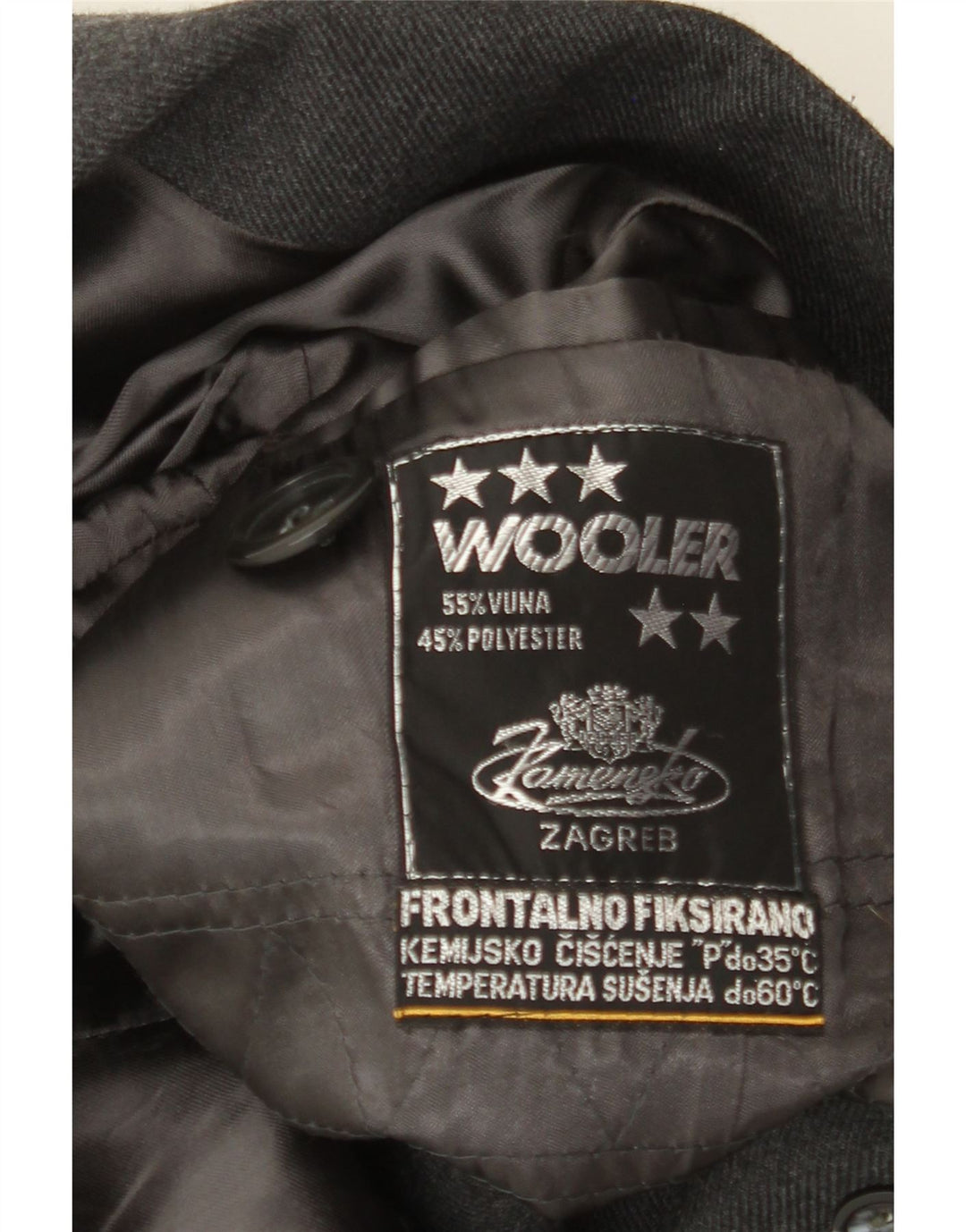 vintage Womens Overcoat UK 10 Petite laine grise