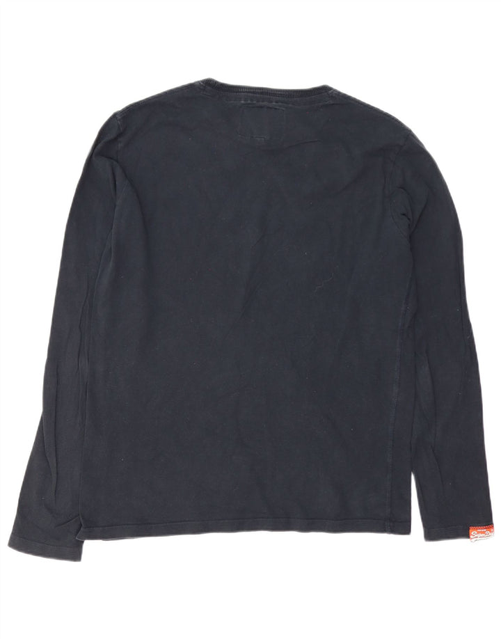 Superdry Haut graphique à manches longues pour hommes, grand coton noir