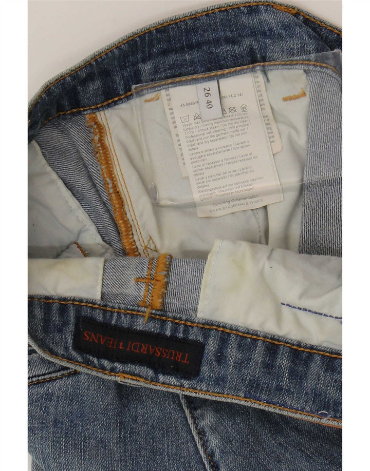 Trussardi Femme Jean Slim Effet Déchiré W26 L31 Bleu Polyester