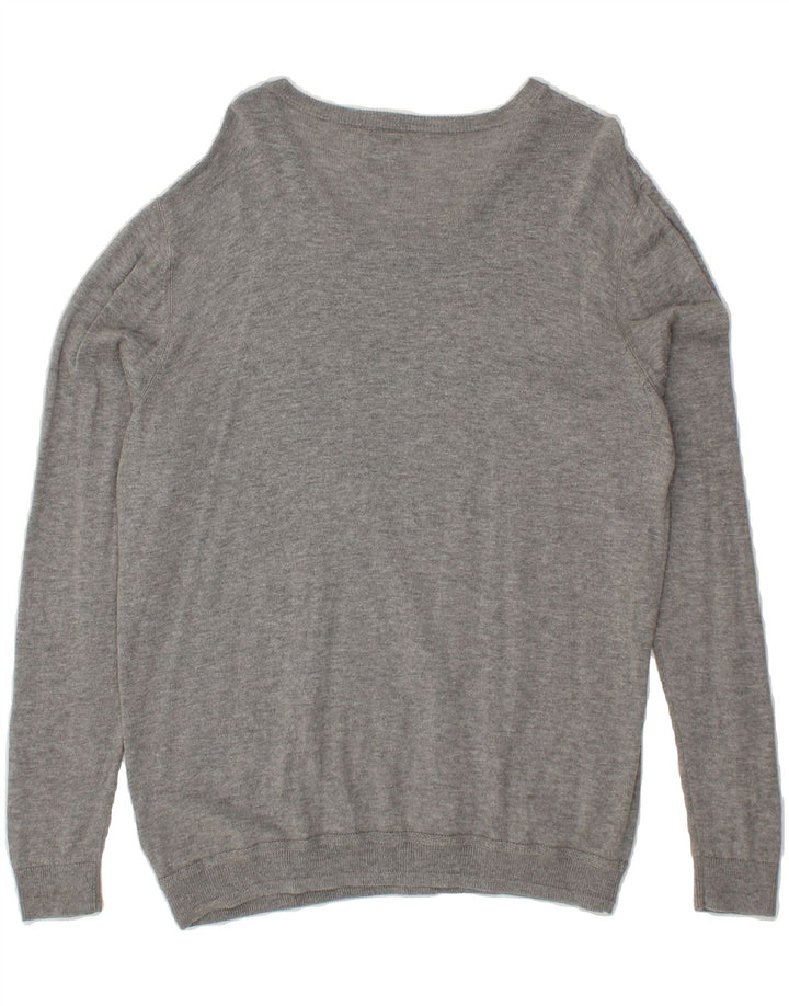 LEE Womens V-Neck Jumper Sweater 2XL Grey Cotton Vintage Lee and Second-Hand Lee from Messina Hembry 