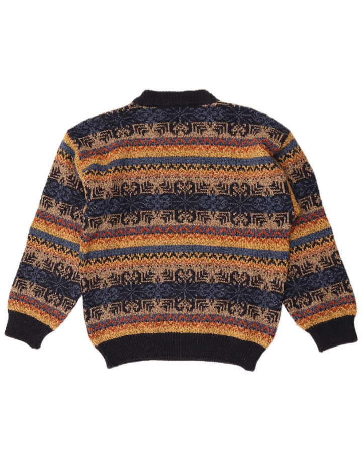 vintage Mens Turtle Neck Jumper Sweater IT 50 Moyen Multicolore