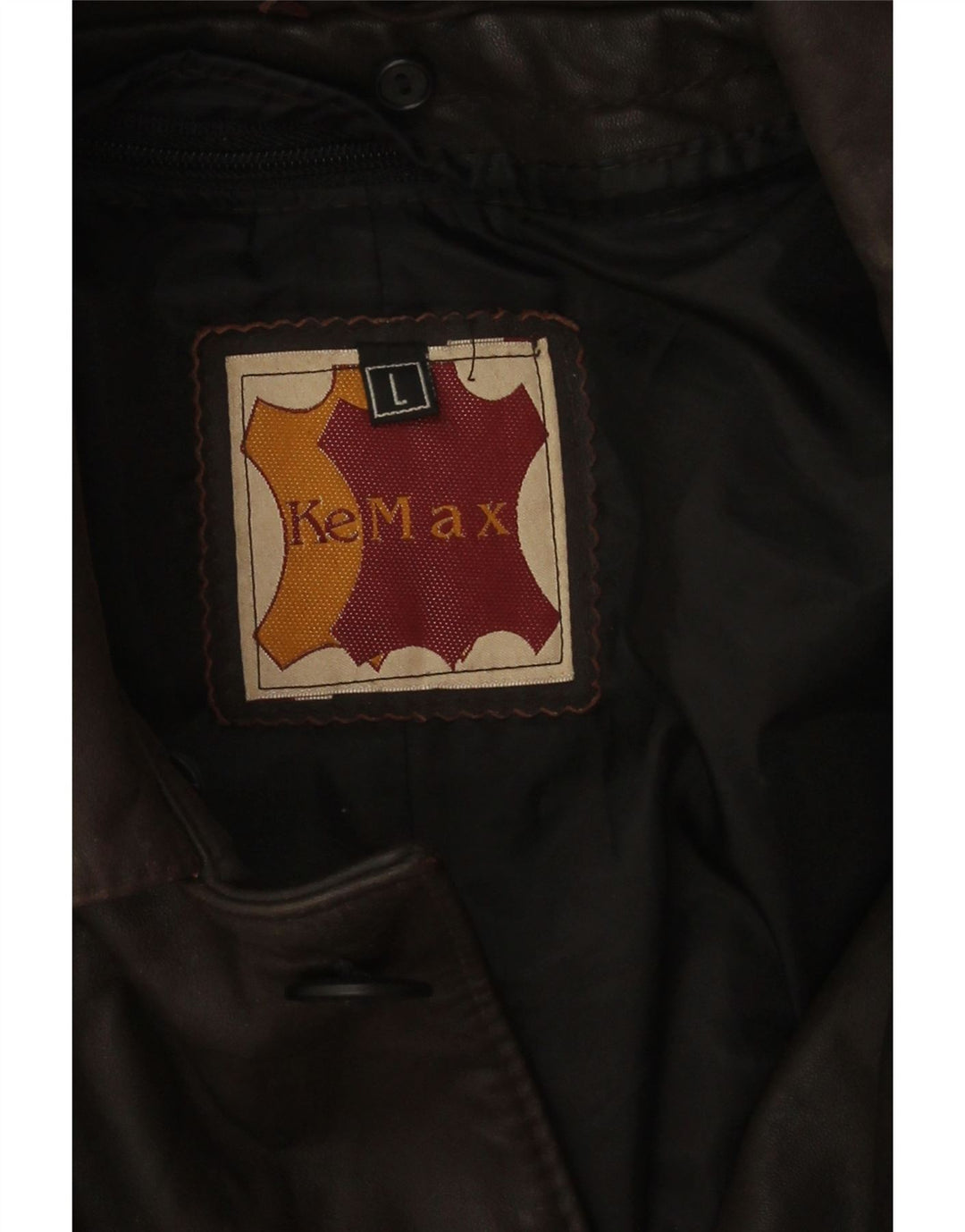 veste en cuir homme vintage UK 40 Grand cuir brun