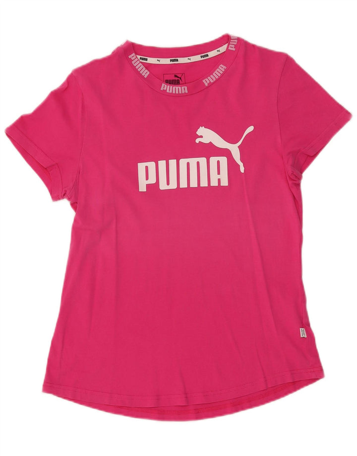 Puma T-shirt graphique pour femme UK 14 Rose moyen Coton