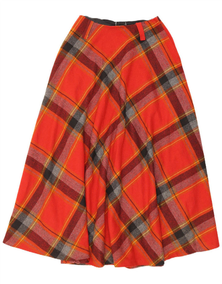 jupe évasée femme vintage W28 Plaid rouge moyen