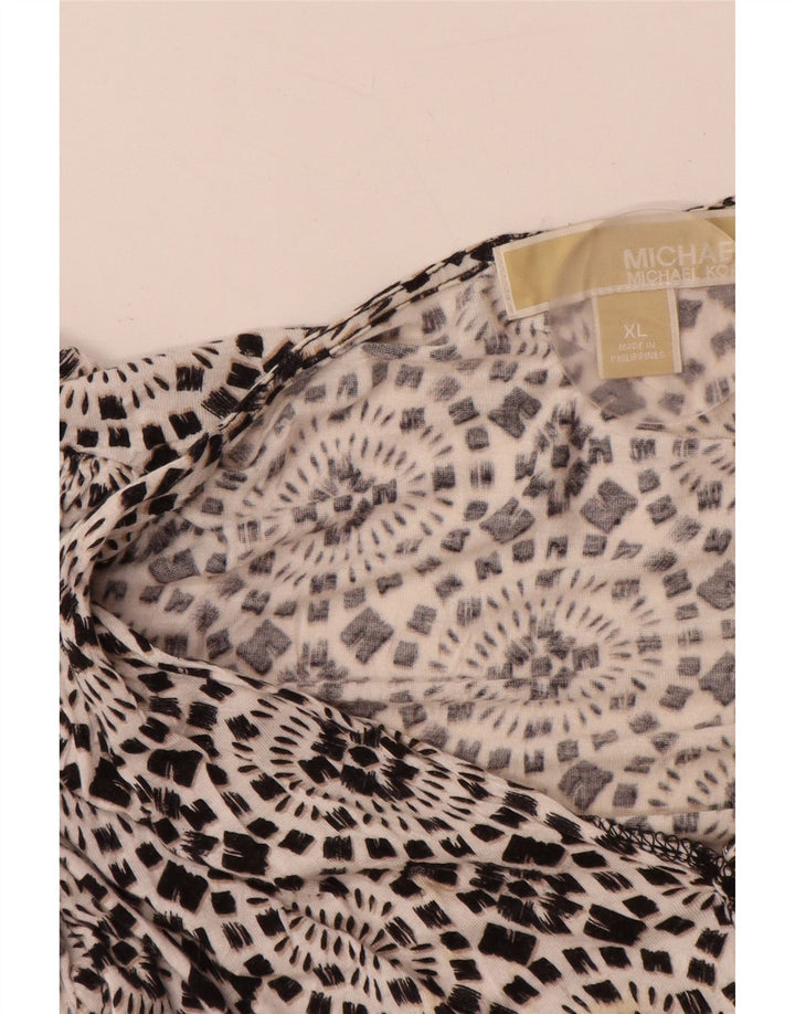 MICHAEL KORS Robe trapèze sans manches pour femme UK 18 XL Rayonne florale noire