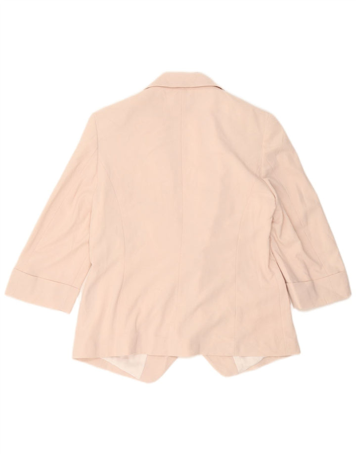 Marks & Spencer Veste blazer ouverte à manches 3/4 pour femme UK 12 Rose moyen