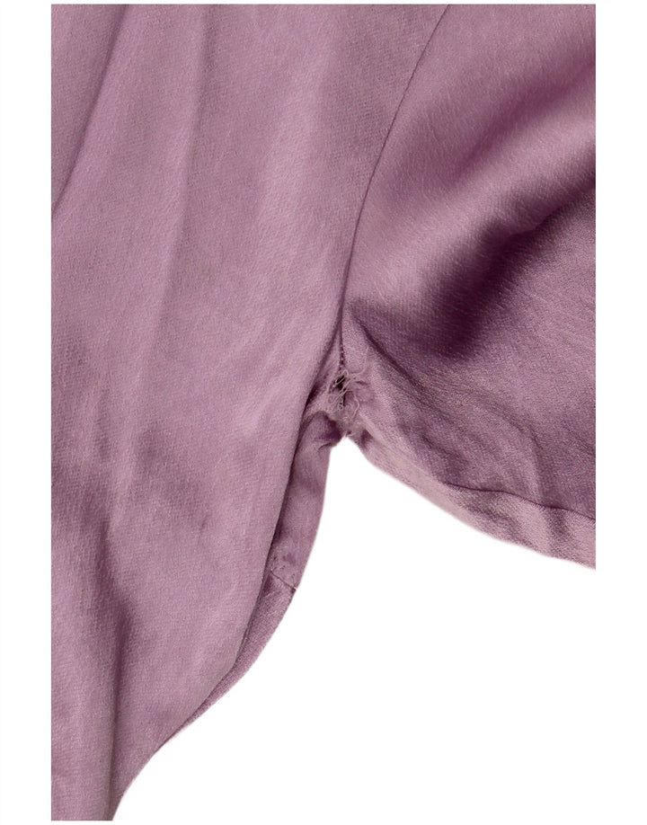 Zara Chemisier court à manches longues pour femme UK 12 Violet moyen
