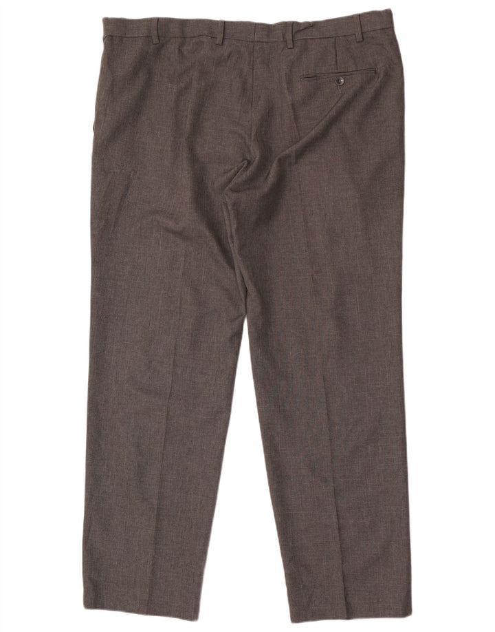MARKS & SPENCER Pantalon de Costume Droit Homme W42 L31 Gris Polyester