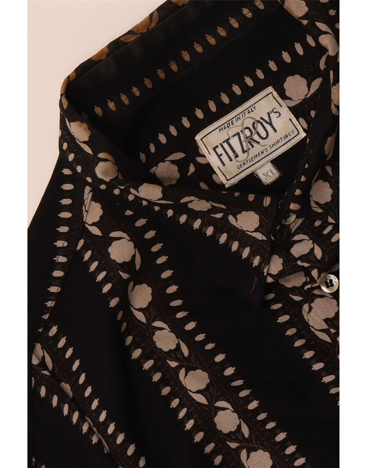 Chemise homme vintage XL Noir Floral