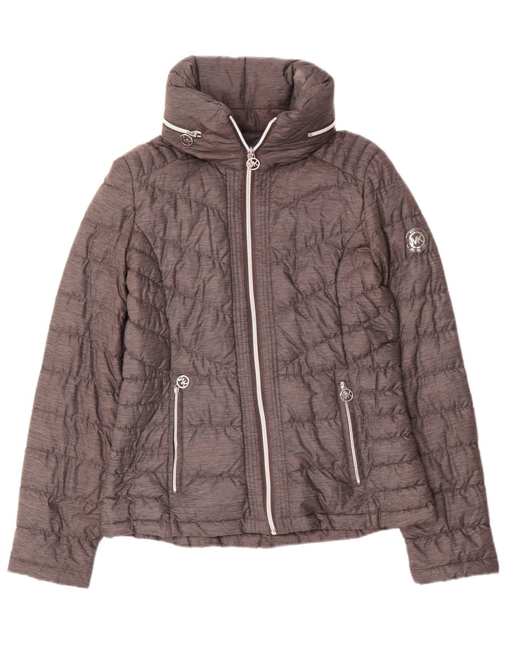 Michael Kors Veste rembourrée pour femme UK 10 Petit nylon gris