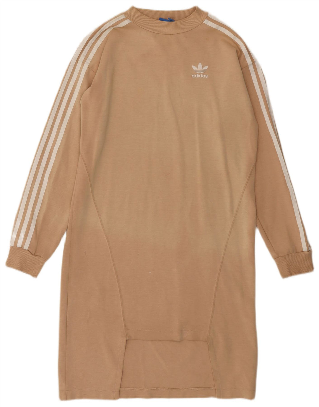 ADIDAS Robe pull sweat-shirt à manches longues pour femme UK 6 XS Coton beige