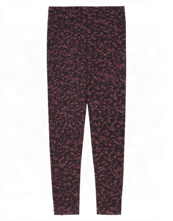 Fat Face Leggings Femme UK 14 Grand Coton Floral Noir