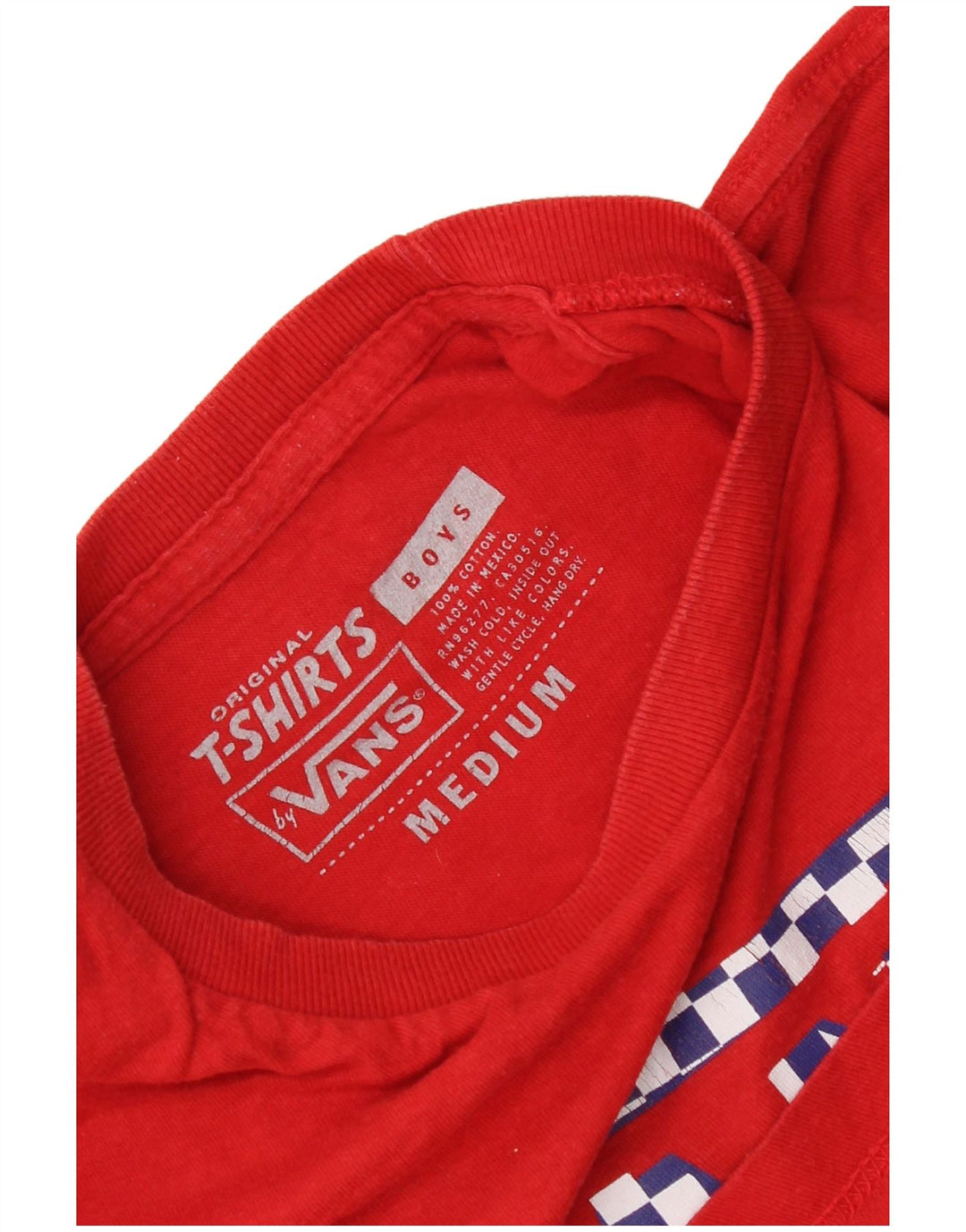 Vans T-Shirt Graphique Garçon 10-11 ans Coton Rouge Moyen