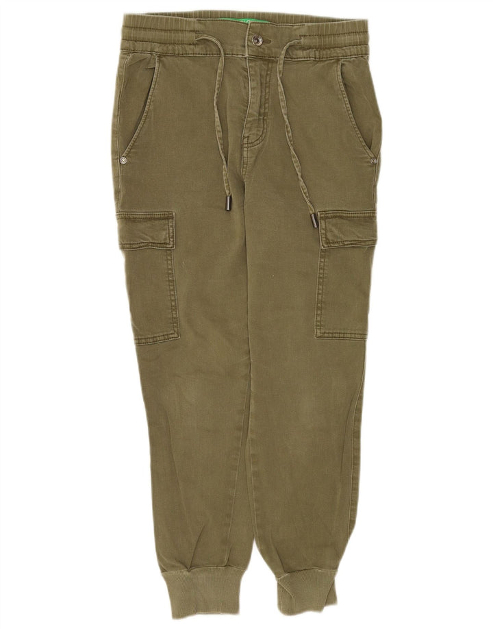 Benetton Pantalon Cargo Joggers Femme W30 L25 Kaki