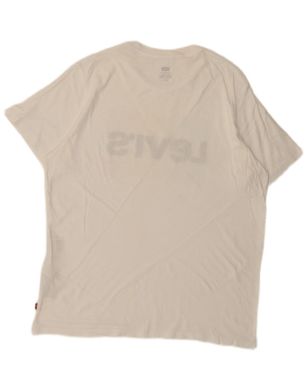 Levi's T-Shirt Graphique Homme Blanc Large Coton