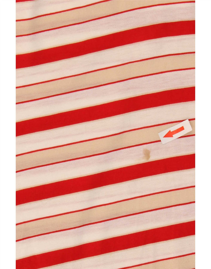 Amerigo Vespucci Polo Homme Coton Rayé Rouge Moyen