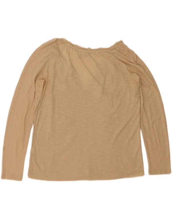 Napapijri Womens Long Sleeve Blouse Top UK 18 XL Beige Striped