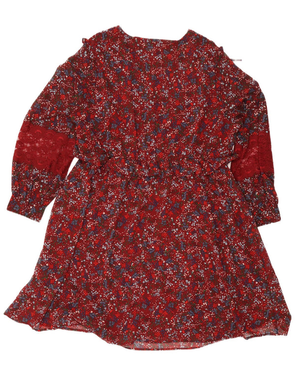 Joe Browns Robe à manches longues pour femme UK 20 2XL Bordeaux Floral