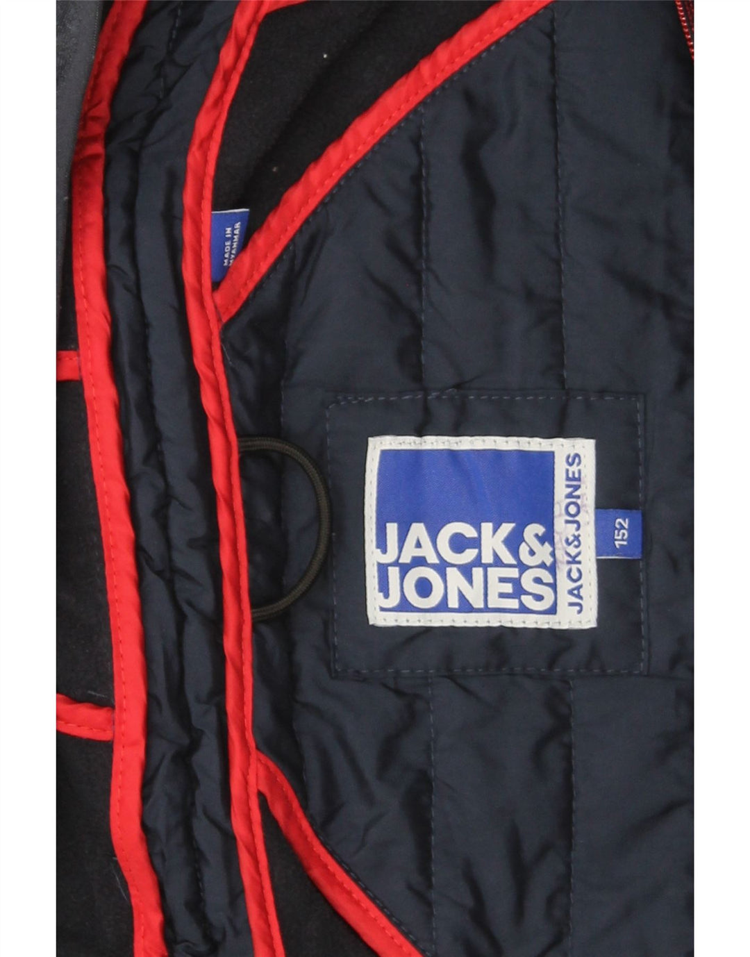 Jack & Jones Bomber à capuche garçon 9-10 ans bleu marine colour block
