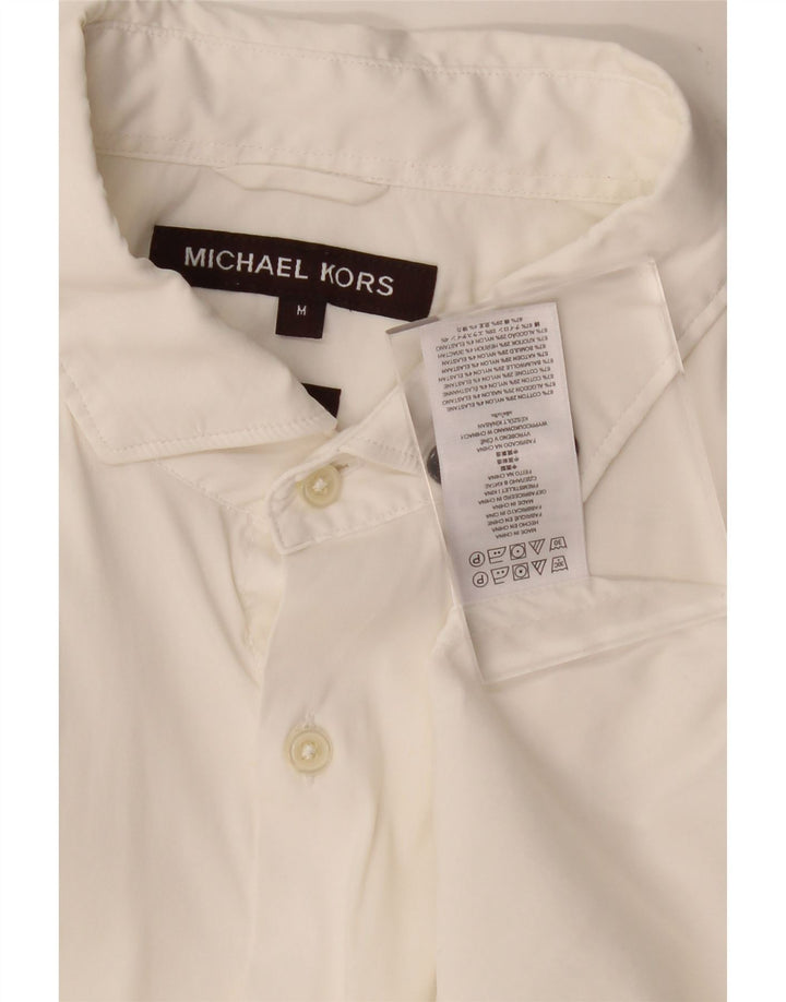 MICHAEL KORS Mens Shirt Medium White Cotton