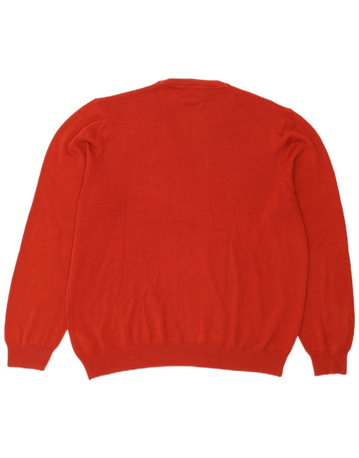Marks & Spencer Pull col V Homme XL Rouge Coton