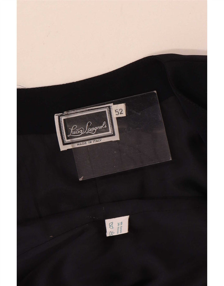 Luisa Spagnoli Veste Blazer Ouverte Femme IT 52 2XL Bleu Marine Acétate