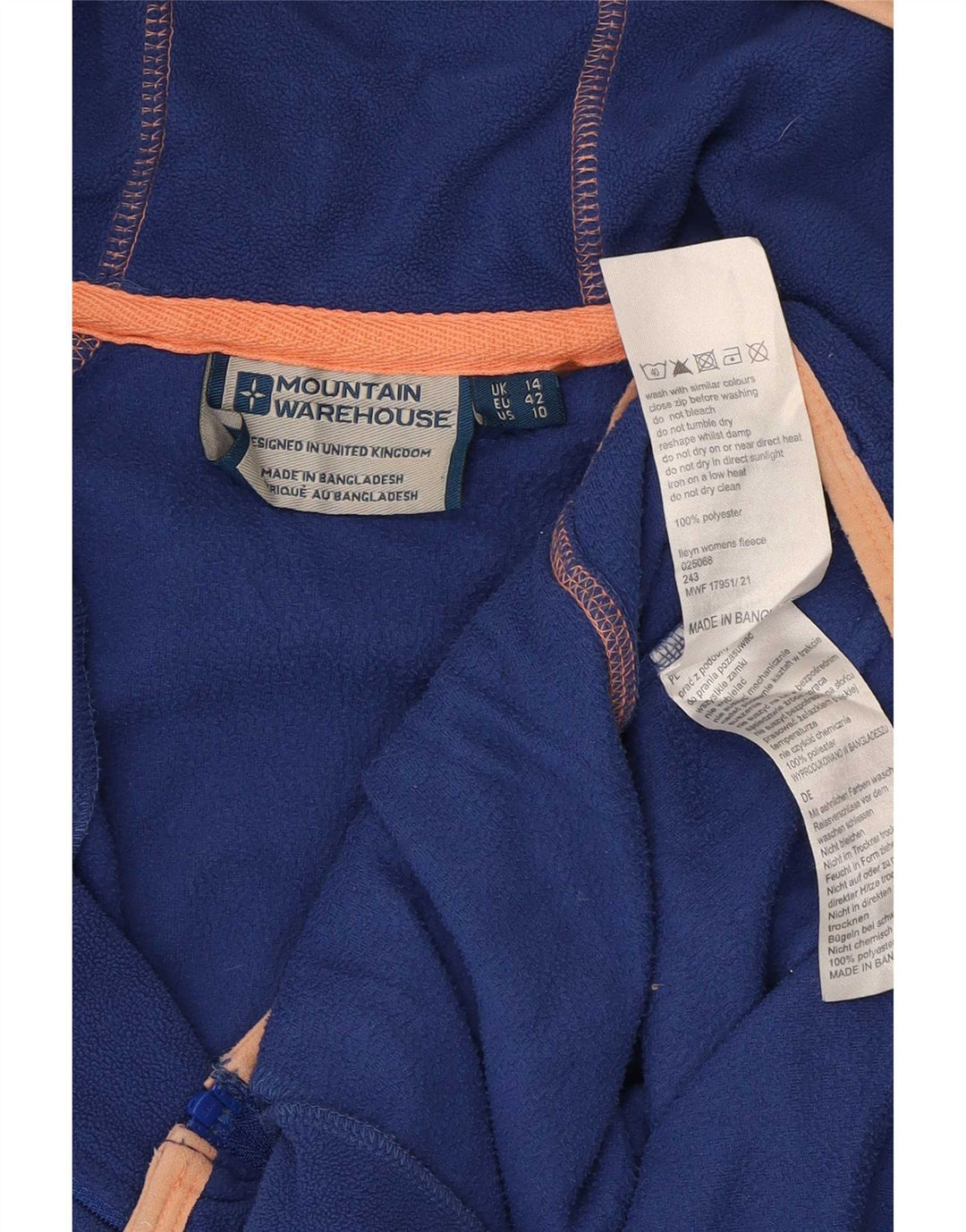 Mountain Warehouse Veste polaire à capuche pour femme UK 14 Large Bleu Polyester