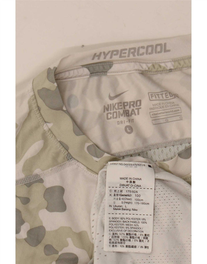 Nike Hommes Dri Fit Graphic T-Shirt Haut Large Gris Camouflage Polyester