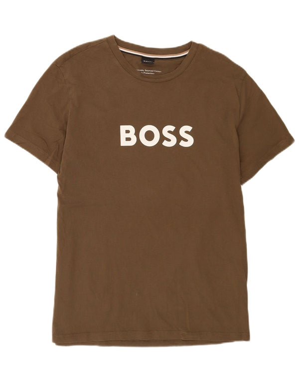 Hugo Boss Haut T-Shirt Graphique Homme Kaki Moyen