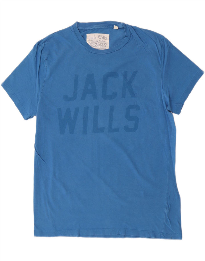Jack Wills T-Shirt Graphique Homme Bleu Moyen Coton