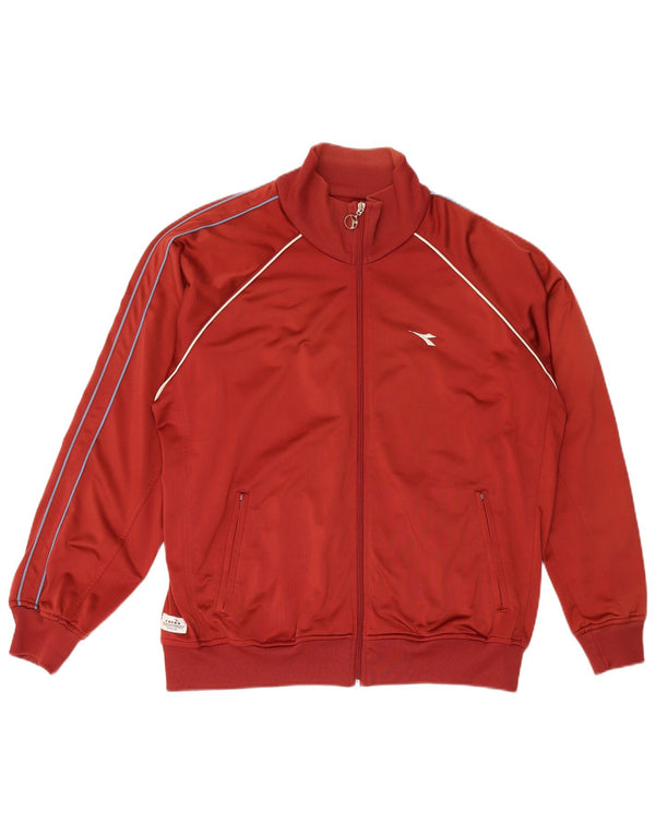 Diadora Veste de survêtement pour homme UK 42 Large Rouge Polyester