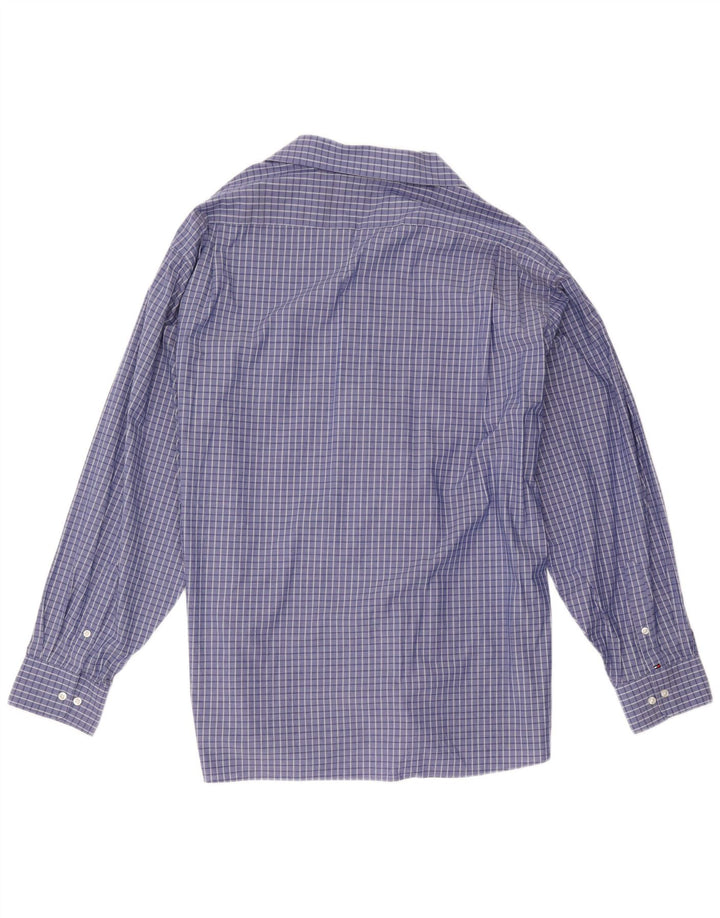 Tommy Hilfiger Chemise coupe classique pour homme 2XL en coton à carreaux bleus